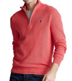 Ralph Lauren Rosette Heather Mesh Quarter-Zip Sweater