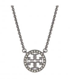 Tory Burch Metallic Crystal Logo Pendant Necklace