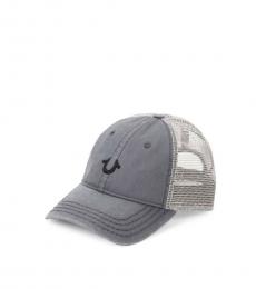 True Religion Factory Grey Core Trucker Ball Cap