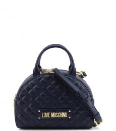 Navy Blue Quilted Mini Satchel