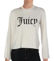 Juicy Couture Bleached Bone Logo Crew Neck Sweater
