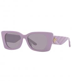 Tory Burch Light Purple Mirrored Irregular Sunglasses