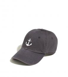 J.Crew Navy White Anchor Sunwashed Cap