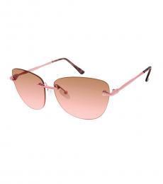 Rose Gold Geometric Rimless Sunglasses