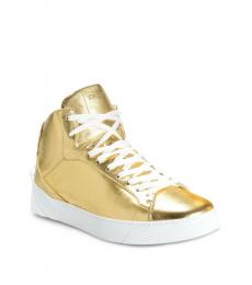 Gold Leather Medusa Sneakers