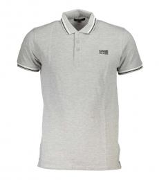 Cavalli Class Grey Contrasting Logo Print Polo