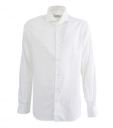 Balmain White Cotton Solid Shirt