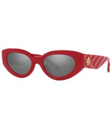 Tory Burch Red Grey Flash Butterfly Sunglasses