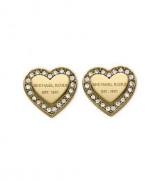 Michael Kors Gold Heritage Heart Crystal Stud Earrings