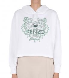 Kenzo White Embroidered Hoodie