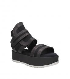 Black Velcro Platform Sandals