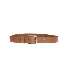 Dolce & Gabbana Brown Silver Buckle Logo Belt