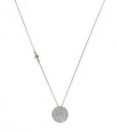 Michael Kors Rose Gold Disc Crystal Pave Necklace