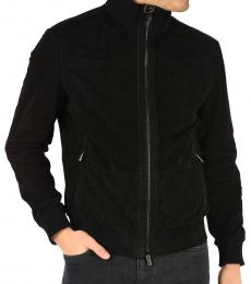 Ermenegildo Zegna Black Leather Reversible Jacket