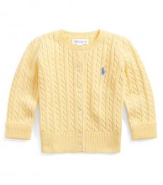 Ralph Lauren Baby Girls Butter Cream Cable-Knit Cardigan