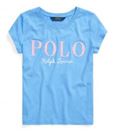 Ralph Lauren Girls Harbor Island Blue Logo T-Shirt