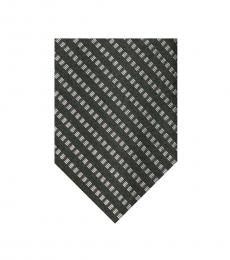 Black Stitch Stripe Panel Tie