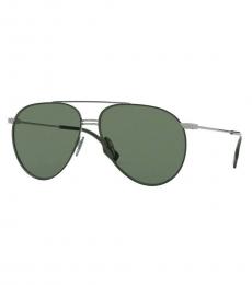 Burberry Green-Metal Aviator Sunglasses