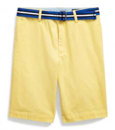 Ralph Lauren Boys Oasis Yellow Slim Fit Belted Chino Shorts