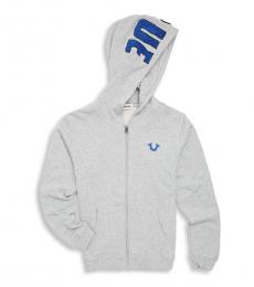 True Religion Little Girls Heather Grey Chenille Hoodie