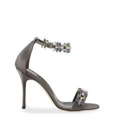 Manolo blahnik Grey Jewel Embellished Heels