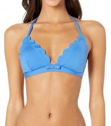 Kate Spade Wild Cornflower Scalloped Triangle Bikini Top