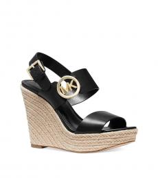 Michael Kors Black Summer Logo Platform Wedges