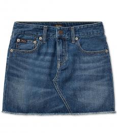 Ralph Lauren Little Girls Bales Wash Denim Cotton Skirt
