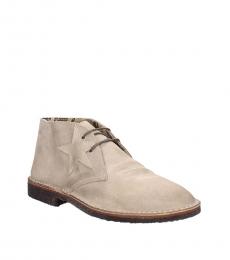 Golden Goose Beige Vintage Suede Ankle Boots