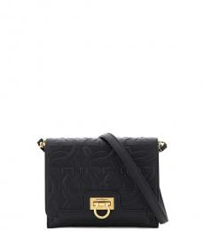 Salvatore Ferragamo Black Gancini Trifolio Mini Shoulder Bag