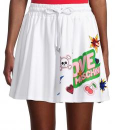 Love Moschino White Graphic Skirt