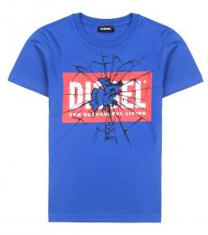 Diesel Little Boys Blue Printed T-Shirt