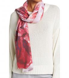 Red Watercolor Floral Scarf