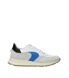 White Blue Suede Sneakers