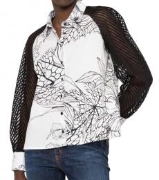 Black Floral Patterned Cotton Shirt