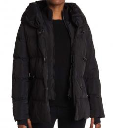 Black Poly Puffer Coat