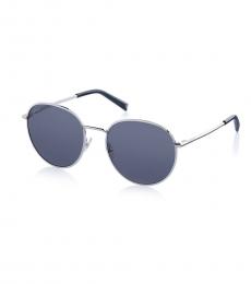 Silver Round Pilot Sunglasses