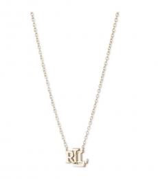 Ralph Lauren Golden Logo Pendant Necklace