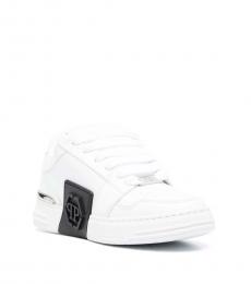 Philipp Plein White Logo Low Top Sneakers