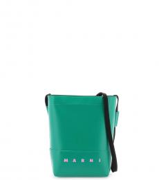 Marni Teal Coated Canvas Mini Crossbody Bag