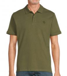 Cavalli Class Olive Embroidered Logo Polo