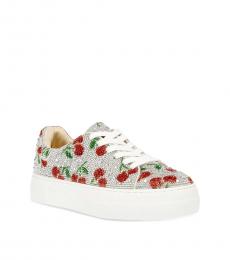 Betsey Johnson White Rhinestone Sneakers