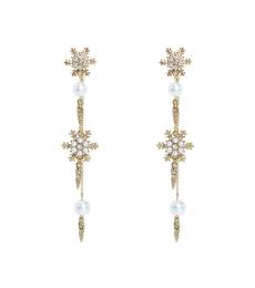 Betsey Johnson Golden Snowflake Linear Earrings