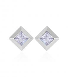 Vince Camuto Silver Crystal Geometric Stud Earrings