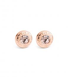 Rose Gold Open Circle Stone Earrings