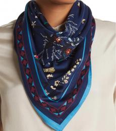 Vince Camuto Navy Wildflower Square Scarf