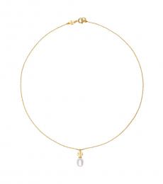 Tory Burch Golden Kira Pearl Drop Pendant Necklace