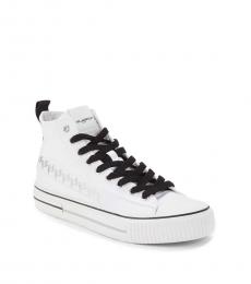 Karl Lagerfeld White Canvas High Top Sneakers