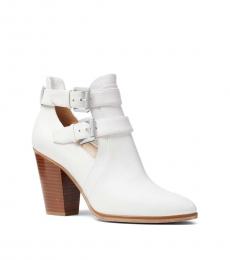 Michael Kors Optic White Walden Leather Booties