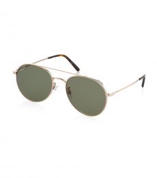 Gold Olive Round Sunglasses